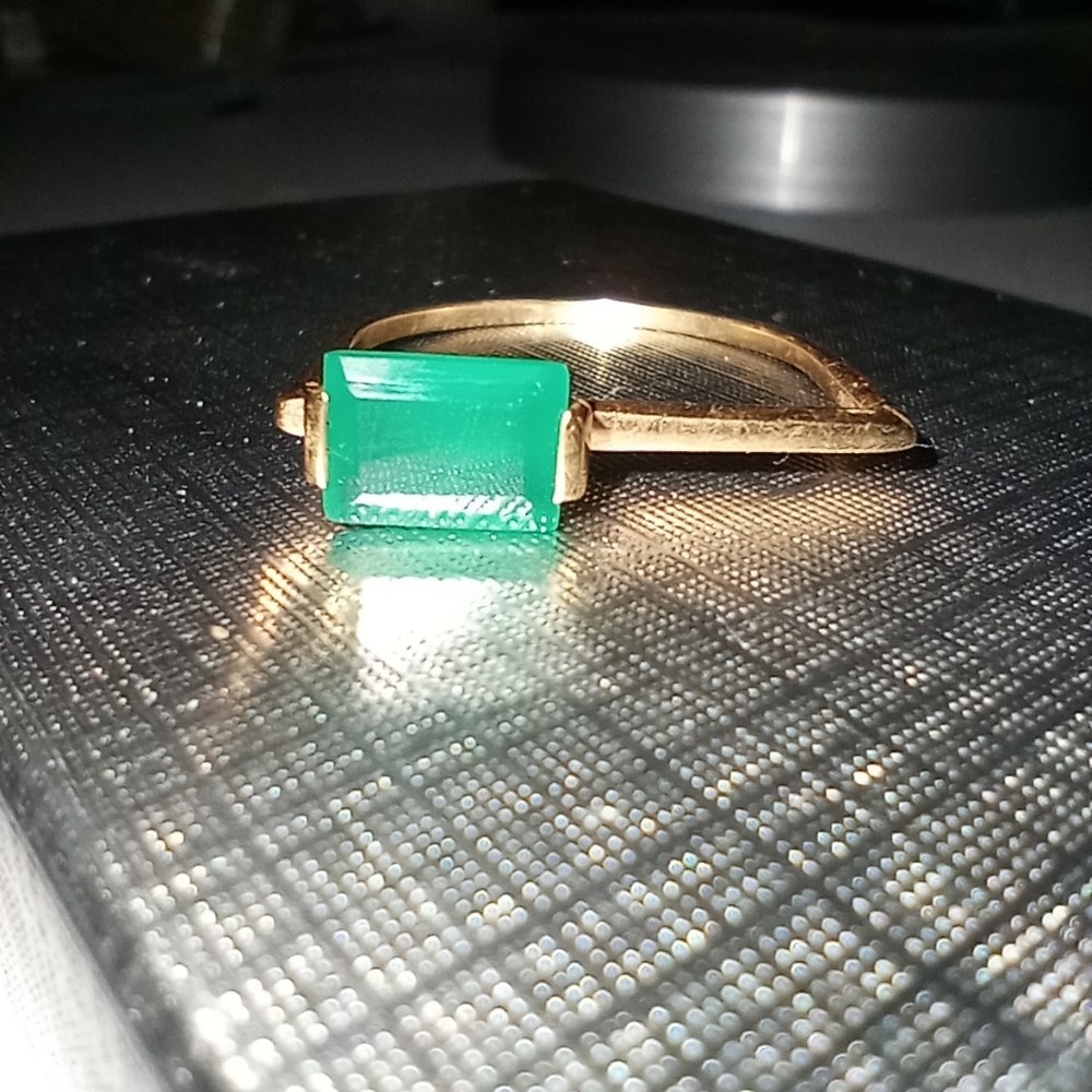 Gold plated signed IND 925 size 7.5 ring